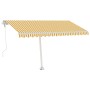 Toldo de pie automático amarillo y blanco 400x300 cm en Toldos | Comprar online en Foru.es