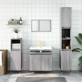 Armario de baño madera de ingeniería gris Sonoma 58x33x60 cm de vidaXL, Tocadores de baño - Ref: Foro24-831578, Precio: 43,79...