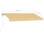 Toldo de pie automático amarillo y blanco 400x300 cm en Toldos | Comprar online en Foru.es