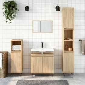 Armario de baño madera de ingeniería roble Sonoma 58x33x60 cm de vidaXL, Tocadores de baño - Ref: Foro24-831583, Precio: 56,5...