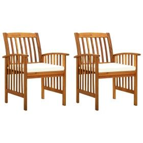 Sillas de comedor jardín 2 uds con cojines madera maciza acacia de vidaXL, Sillas de jardín - Ref: Foro24-312128, Precio: 179...