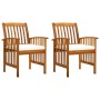 Sillas de comedor jardín 2 uds con cojines madera maciza acacia de vidaXL, Sillas de jardín - Ref: Foro24-312128, Precio: 179...