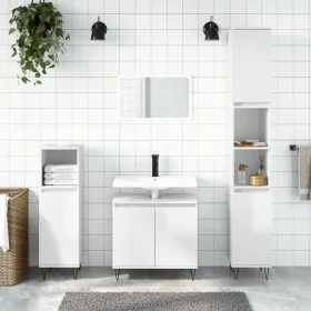 Armario de baño madera de ingeniería blanco brillo 58x33x60 cm de vidaXL, Tocadores de baño - Ref: Foro24-831582, Precio: 49,...