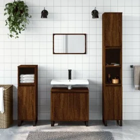 Armario de baño madera de ingeniería marrón roble 58x33x60 cm de vidaXL, Tocadores de baño - Ref: Foro24-831595, Precio: 43,6...