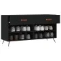 Banco zapatero madera de ingeniería negro 102x35x55 cm de vidaXL, Zapateros y organizadores de calzado - Ref: Foro24-829709, ...
