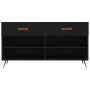 Banco zapatero madera de ingeniería negro 102x35x55 cm de vidaXL, Zapateros y organizadores de calzado - Ref: Foro24-829709, ...