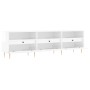 Mueble de TV madera contrachapada blanco brillo 150x30x44,5 cm de vidaXL, Muebles TV - Ref: Foro24-831270, Precio: 113,26 €, ...