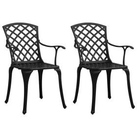 Sillas de jardín 2 unidades aluminio fundido negro de vidaXL, Sillas de jardín - Ref: Foro24-315572, Precio: 273,00 €, Descue...