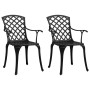 Sillas de jardín 2 unidades aluminio fundido negro de vidaXL, Sillas de jardín - Ref: Foro24-315572, Precio: 273,00 €, Descue...