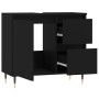 Armario de baño madera contrachapada negro 65x33x60 cm de vidaXL, Tocadores de baño - Ref: Foro24-831597, Precio: 59,79 €, De...