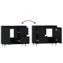 Armario de baño madera contrachapada negro 65x33x60 cm de vidaXL, Tocadores de baño - Ref: Foro24-831597, Precio: 59,79 €, De...