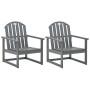Sillones de jardín 2 unidades madera maciza de acacia gris de vidaXL, Sillas de jardín - Ref: Foro24-312419, Precio: 181,34 €...