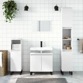 Armario de baño madera contrachapada blanco 30x30x190 cm de vidaXL, Tocadores de baño - Ref: Foro24-831540, Precio: 91,71 €, ...