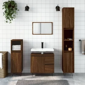 Armario de baño madera contrachapada marrón roble 65x33x60 cm de vidaXL, Tocadores de baño - Ref: Foro24-831611, Precio: 67,7...