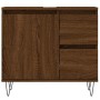 Armario de baño madera contrachapada marrón roble 65x33x60 cm de vidaXL, Tocadores de baño - Ref: Foro24-831611, Precio: 68,8...