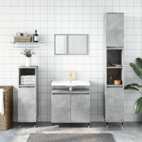 Armario de baño madera de ingeniería gris hormigón 58x33x60 cm de vidaXL, Tocadores de baño - Ref: Foro24-831576, Precio: 43,...