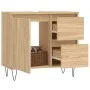 Armario de baño madera contrachapada roble Sonoma 65x33x60 cm de vidaXL, Tocadores de baño - Ref: Foro24-831607, Precio: 77,5...