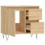 Armario de baño madera contrachapada roble Sonoma 65x33x60 cm de vidaXL, Tocadores de baño - Ref: Foro24-831607, Precio: 77,5...