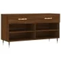 Banco zapatero madera de ingeniería marrón roble 102x35x55 cm de vidaXL, Zapateros y organizadores de calzado - Ref: Foro24-8...