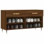 Banco zapatero madera de ingeniería marrón roble 102x35x55 cm de vidaXL, Zapateros y organizadores de calzado - Ref: Foro24-8...