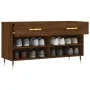 Banco zapatero madera de ingeniería marrón roble 102x35x55 cm de vidaXL, Zapateros y organizadores de calzado - Ref: Foro24-8...