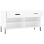 Banco zapatero madera de ingeniería blanco 102x35x55 cm de vidaXL, Zapateros y organizadores de calzado - Ref: Foro24-829748,...
