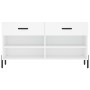Banco zapatero madera de ingeniería blanco 102x35x55 cm de vidaXL, Zapateros y organizadores de calzado - Ref: Foro24-829748,...