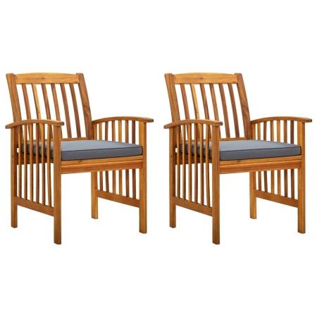 Sillas de comedor jardín 2 uds con cojines madera maciza acacia de vidaXL, Sillas de jardín - Ref: Foro24-312130, Precio: 173...