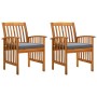 Sillas de comedor jardín 2 uds con cojines madera maciza acacia de vidaXL, Sillas de jardín - Ref: Foro24-312130, Precio: 173...