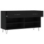 Banco zapatero madera de ingeniería negro 102x35x55 cm de vidaXL, Zapateros y organizadores de calzado - Ref: Foro24-829733, ...