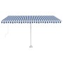 Toldo retráctil manual con LED azul y blanco 450x300 cm en Toldos | Comprar online en Foru.es