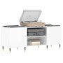 Mueble discos madera contrachapada blanco brillo 121x38x48 cm de vidaXL, Almacenamiento para CD y DVD - Ref: Foro24-831670, P...