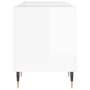 Mueble discos madera contrachapada blanco brillo 121x38x48 cm de vidaXL, Almacenamiento para CD y DVD - Ref: Foro24-831670, P...