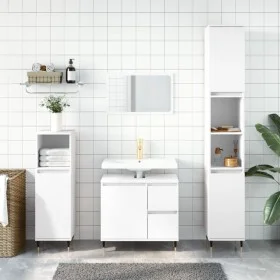 Armario de baño madera contrachapada blanco 65x33x60 cm de vidaXL, Tocadores de baño - Ref: Foro24-831596, Precio: 69,64 €, D...