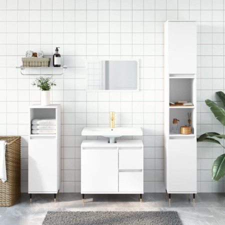 Armario de baño madera contrachapada blanco 65x33x60 cm de vidaXL, Tocadores de baño - Ref: Foro24-831596, Precio: 70,75 €, D...
