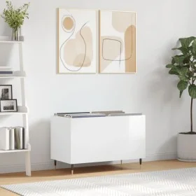 Glänzend weißer Sperrholz-Scheibenschrank 74,5 x 38 x 48 cm von vidaXL, CD- und DVD-Speicher - Ref: Foro24-831718, Preis: 38,...
