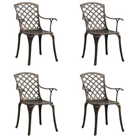 Sillas de jardín 4 unidades aluminio fundido bronce de vidaXL, Sillas de jardín - Ref: Foro24-315571, Precio: 503,70 €, Descu...