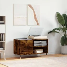 Smoked oak engineered wood record cabinet 85x38x48 cm by vidaXL, CD and DVD storage - Ref: Foro24-831697, Price: 51,46 €, Dis...