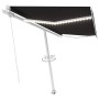 Toldo retráctil manual con LED gris antracita 450x300 cm en Toldos | Comprar online en Foru.es