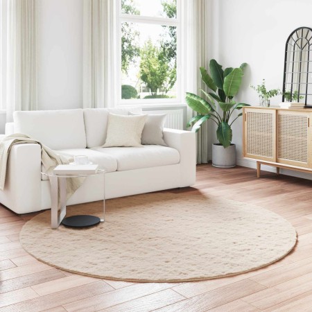 Alfombra de Piel Sintética de Conejo Olite Taupé Ø 160 cm en Alfombras | Comprar online en Foru.es