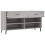 Banco zapatero madera de ingeniería gris Sonoma 102x35x55 cm de vidaXL, Zapateros y organizadores de calzado - Ref: Foro24-82...