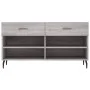 Banco zapatero madera de ingeniería gris Sonoma 102x35x55 cm de vidaXL, Zapateros y organizadores de calzado - Ref: Foro24-82...