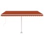 Toldo retráctil manual con LED naranja y marrón 450x300 cm en Toldos | Comprar online en Foru.es