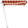 Toldo retráctil manual con LED naranja y marrón 450x300 cm en Toldos | Comprar online en Foru.es