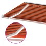 Toldo retráctil manual con LED naranja y marrón 450x300 cm en Toldos | Comprar online en Foru.es