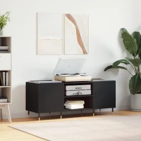 Black plywood record cabinet 121x38x48 cm by vidaXL, CD and DVD storage - Ref: Foro24-831669, Price: 80,45 €, Discount: %