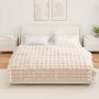 Manta de Piel de Conejo Sintética 4 pcs Beige 150 x 220 cm en Ropa de cama | Comprar online en Foru.es