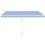 Toldo de pie automático azul y blanco 450x300 cm en Toldos | Comprar online en Foru.es