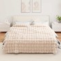Manta de Piel de Conejo Sintética 4 pcs Beige 220 x 240 cm en Ropa de cama | Comprar online en Foru.es