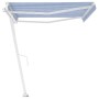 Toldo de pie automático azul y blanco 450x300 cm en Toldos | Comprar online en Foru.es